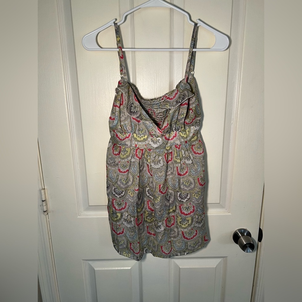 Witchery Pure Silk Paisley Print Spaghetti Strap Tank Size S/M